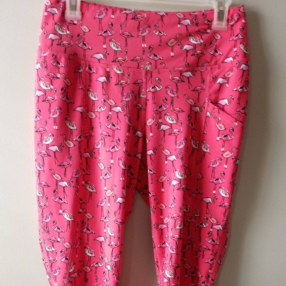 'ZELOS' Full-length Leggings Size M Flamingo design NWOT